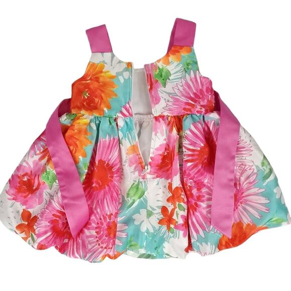 Jessica Ann Infant Semi Formal Floral Dress with Diaper Cover - Picture 5 of 9